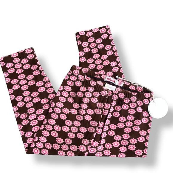 kit + lili‎ Girls Leggings Size 2 Years Brown Pink Flower Print NEW - Picture 4 of 9